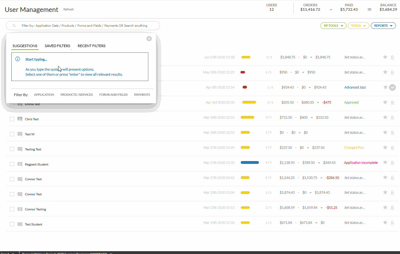 Save a Filter Filter Management Regpack Help Center
