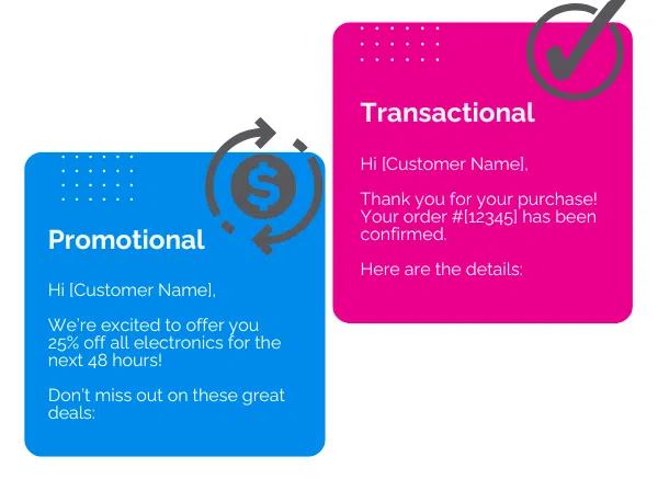 promotional vs transactional emails infographic