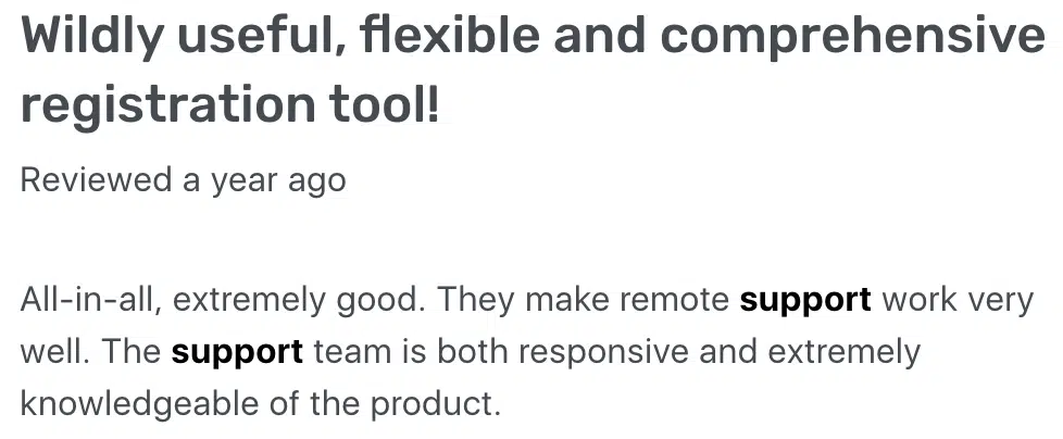 Regpack review for their support team