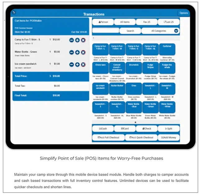 campwise pos interface