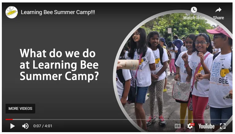 screenshot of a learning bee you tube video (linked below)