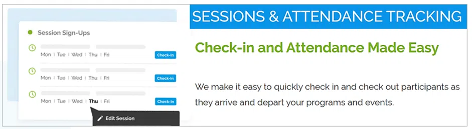 regpack check-in and attendance window