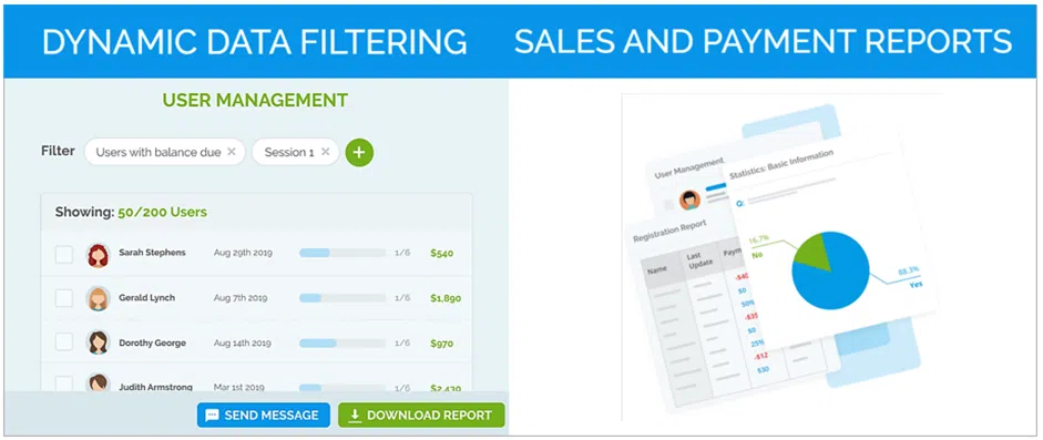 regpack offers dynamic filtering and sales and payment reports
