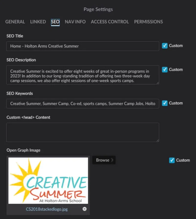 elements of an optimised camp website