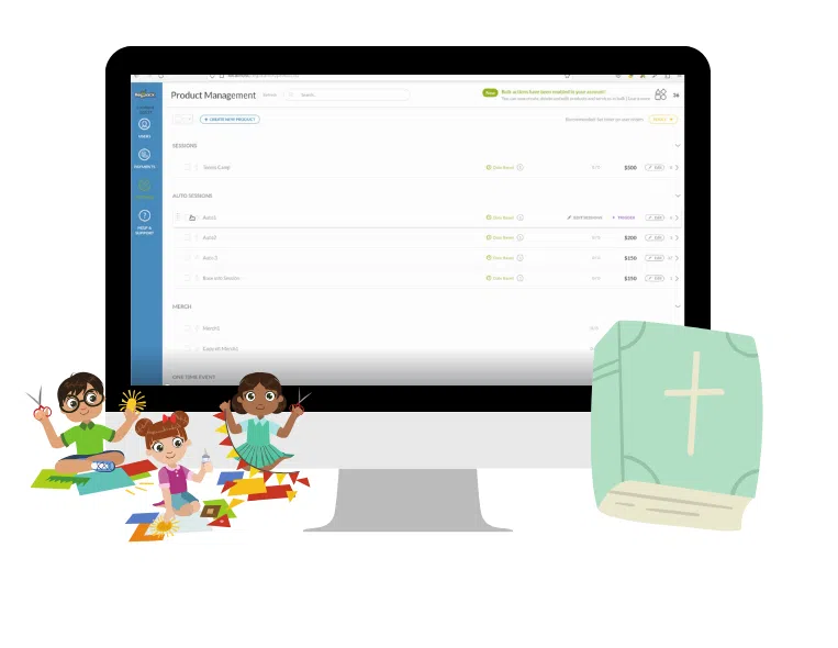 vacation bible school registration screen