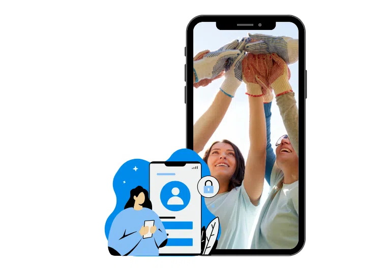 mobile volunteer registration software graphic