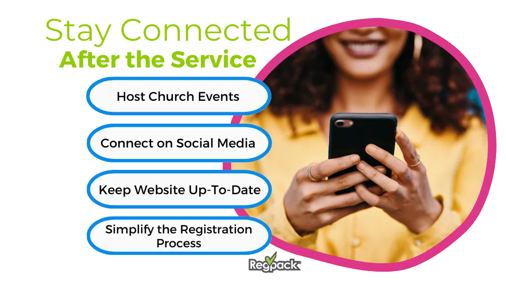 how to stay connected with new church members infographic