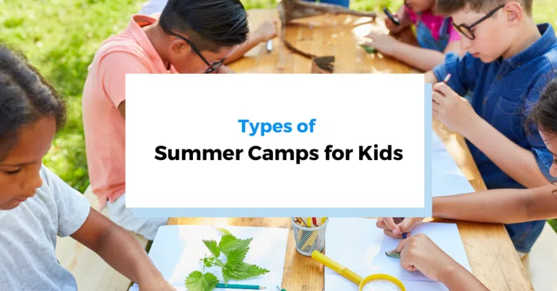 types of summer camps for kids header photo